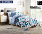Sheridan Adken Junior Double Bed Reversible Quilt Cover Set - Cobalt