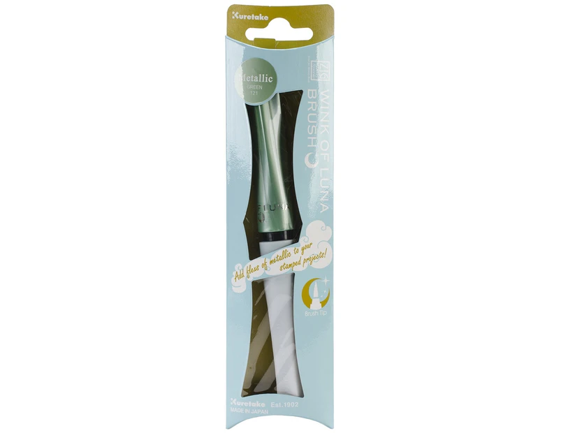 Zig Memory System Wink Of Luna Metallic Brush Pen (packaged)-Green