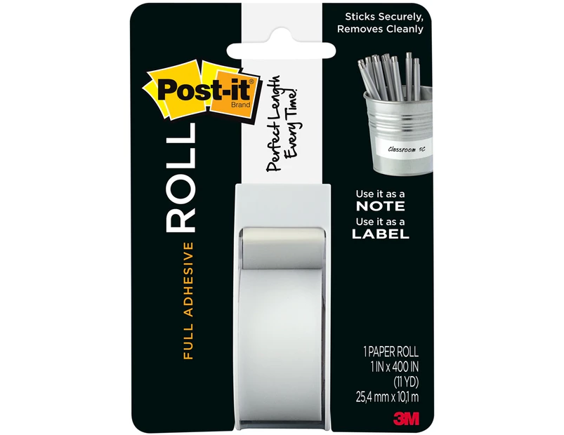 Post-It Full Adhesive Roll 1"X400"-White