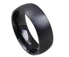 WJS Wedding Band Classic Black Titanium Ring For Men Women