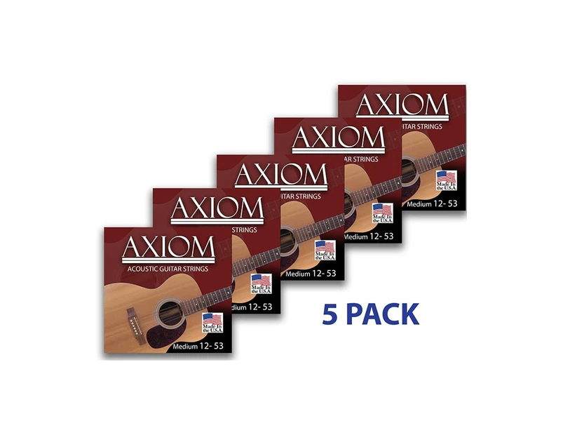 Axiom Acoustic Guitar Strings - Medium - 5 PACK