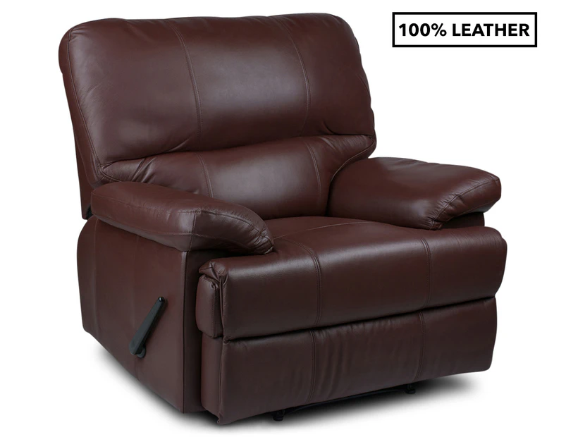Clare Leather Single Recliner - Oxblood