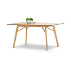 Modern Scandinavian Light Timber Oak Rectangular 1.6m Dining Table