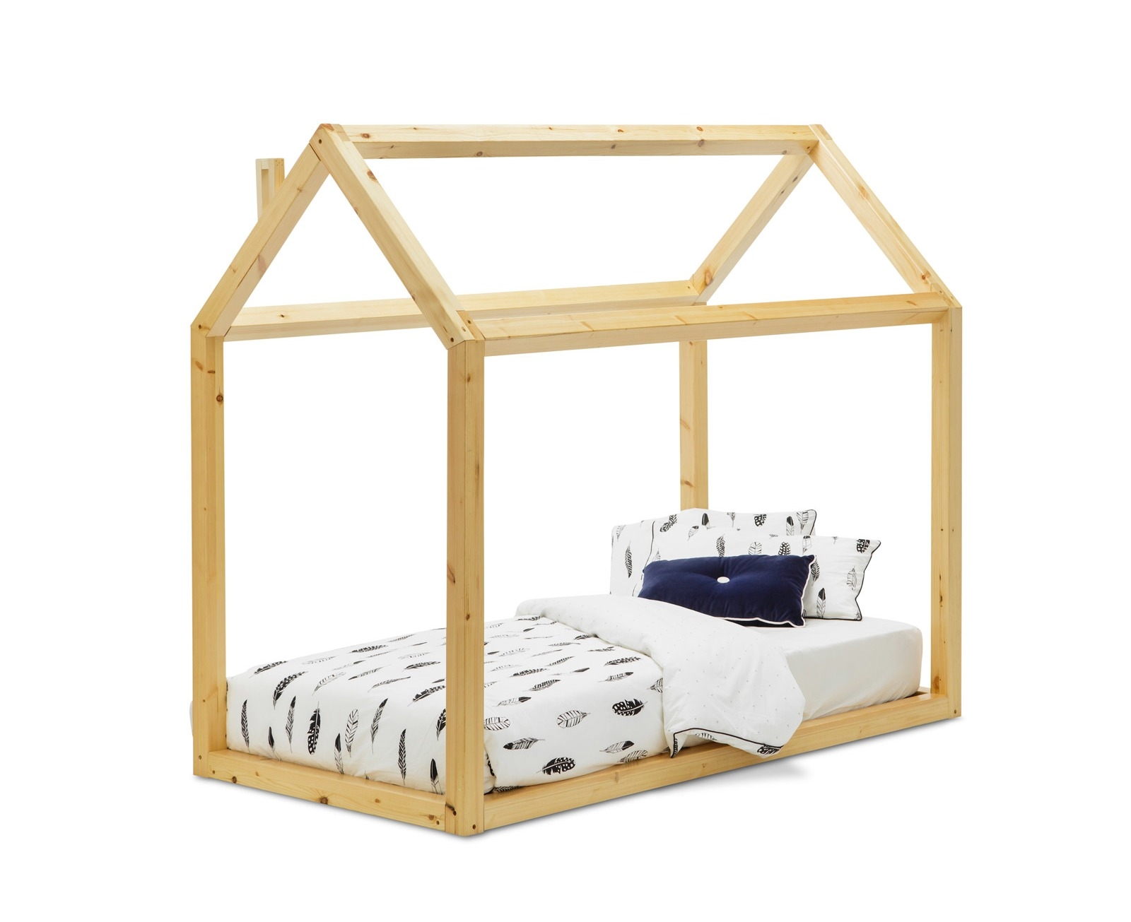 Timber Nordic Scandinavian Single House Shaped Bed Frame for Kids ...