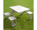 Outdoor Folding Camping Picnic Table Set   4 Chairs