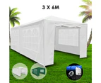 3x6m White Walled Waterproof Outdoor Gazebo