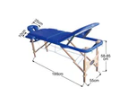 3 Section Portable Folding Massage Table with carrying Bag Blue