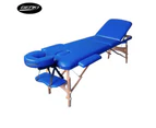 3 Section Portable Folding Massage Table with carrying Bag Blue