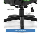 Black and Green PU Leather Computer Office Removable Chair with PU Armrest