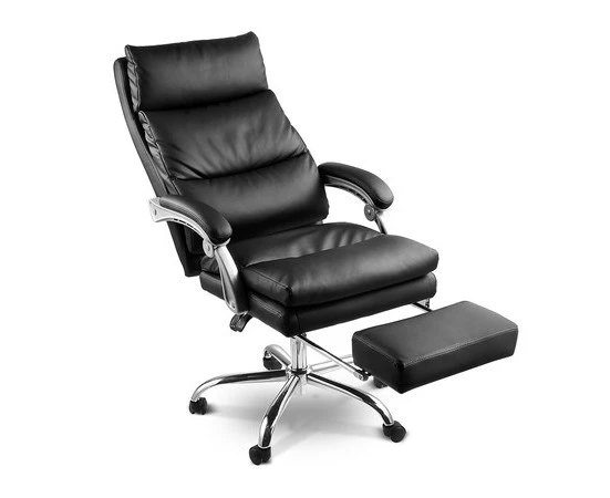 Executive Office Chair Ergonomic Reclining PU Leather Computer Seat w/Footrest