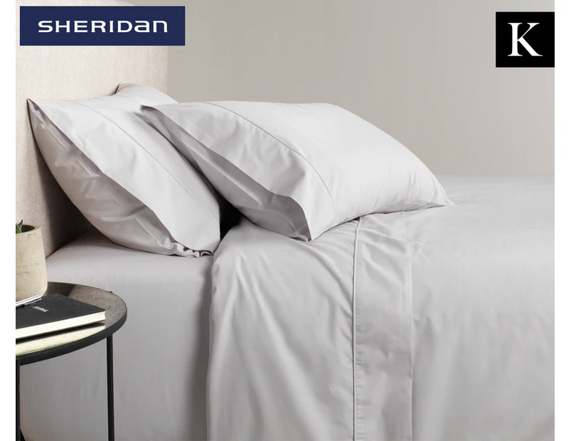 Sheridan Everyday Percale King Bed Sheet Set - Silver