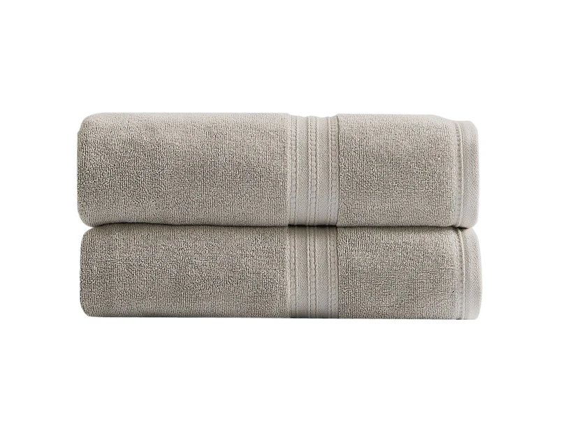 Renee Taylor Monarch 650 GSM 2 Ply Egyptian Cotton 2 Pack Bath Sheets Essential Towels Set Sand Dust