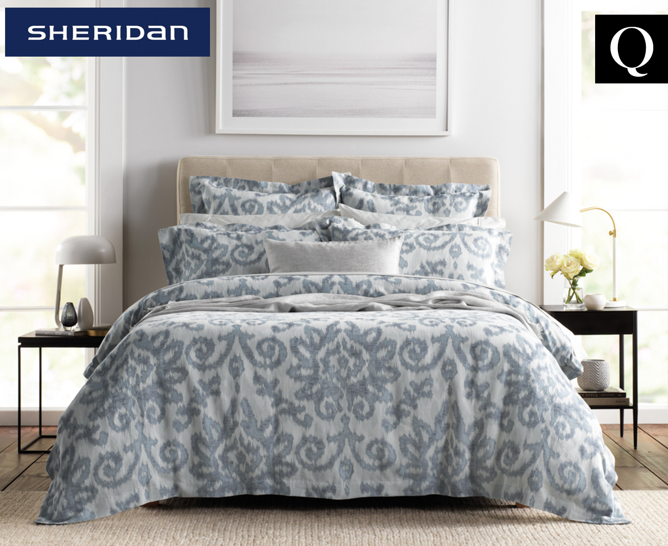 Sheridan Danby Queen Bed Quilt Cover - Harbour | Catch.co.nz