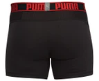 Puma Men's Active Boxer 2-Pack - Black/Red/Grizzly Melange