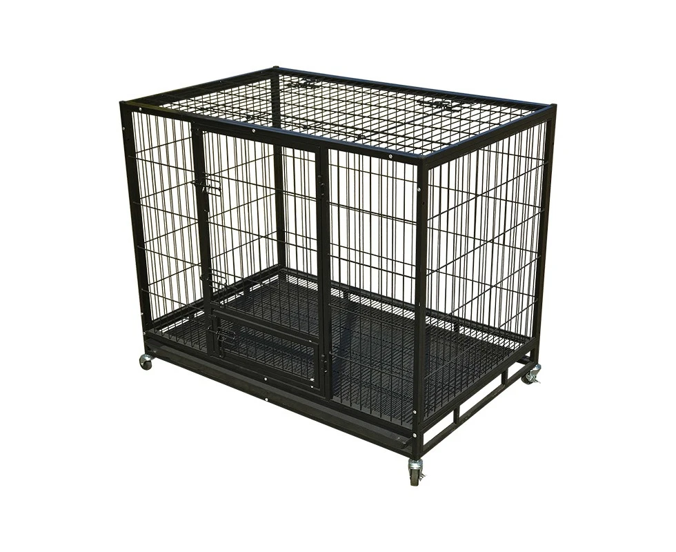 36" Heavy Duty Pet Puppy Dog Kennel Cage Crate Castor Wheels Durable Playpen