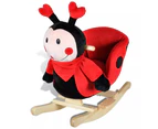 Rocking Animal Ladybug Kids/Toddler Ride On Toy Plush/Wood Rocker Chair