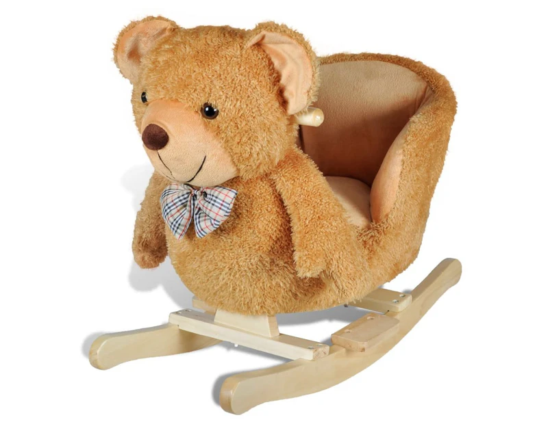 Rocking Animal Teddybear Kids/Toddler Ride On Toy Plush/Wood Rocker Chair