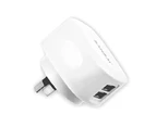 4pc Sansai Dual USB Port Adapter Wall Charger 2.1A for Smartphones Apple Samsung