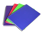 Cumberland 4 x A4 Bright Coloured Notebook - Feint Ruled - 200 Pages - Assorted