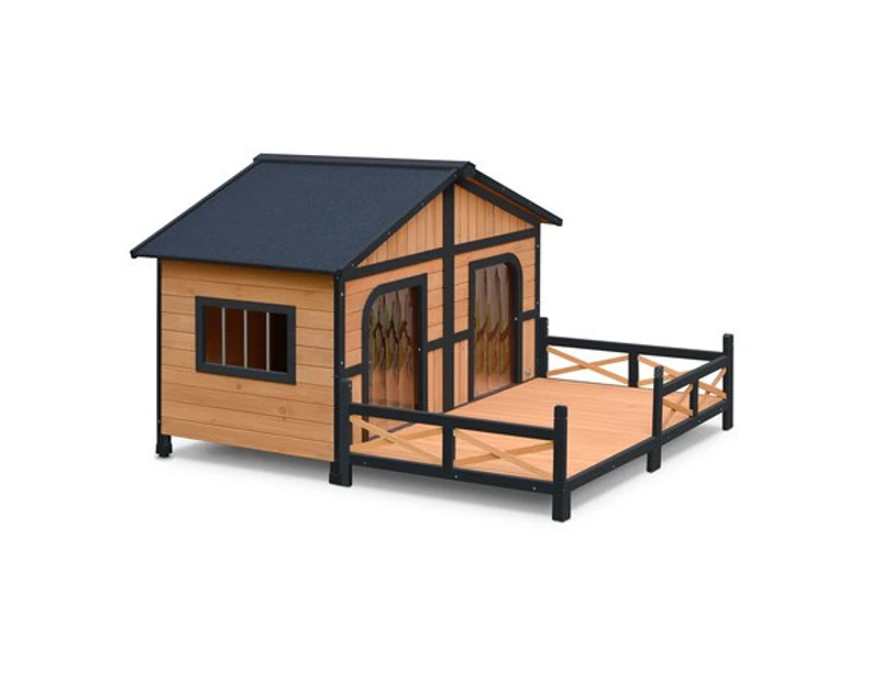 XXL Wooden Dog House Timeber Kennel  inch A inch  Shape