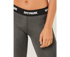 New Ivy Park Low Rise Elastic Waistband Leggings In Dark Grey Womens Pants &