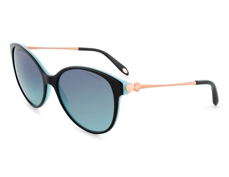 Tiffany & Co. Women's 0TF4127 Full Rim Round Sunglasses - Black/Blue