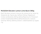 Musashi Elevator Lemon Lime 390g