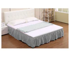 Elastic Bed Skirt Dust Ruffle Easy Fit Wrap Around Grey 3 SIZES