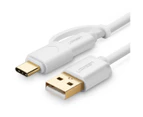 UGREEN USB 2.0 to type C + micro USB 1M cable White