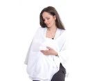 Bebitza 100% Cotton Cheesecloth Nursing Cover - White