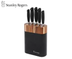 Stanley Rogers 6-Piece Black Oval Acacia Knife Block Set