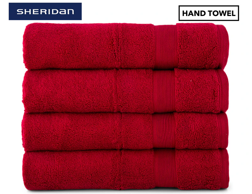 Sheridan Ultra-Light Luxury Hand Towel 4-Pack - Scarlet