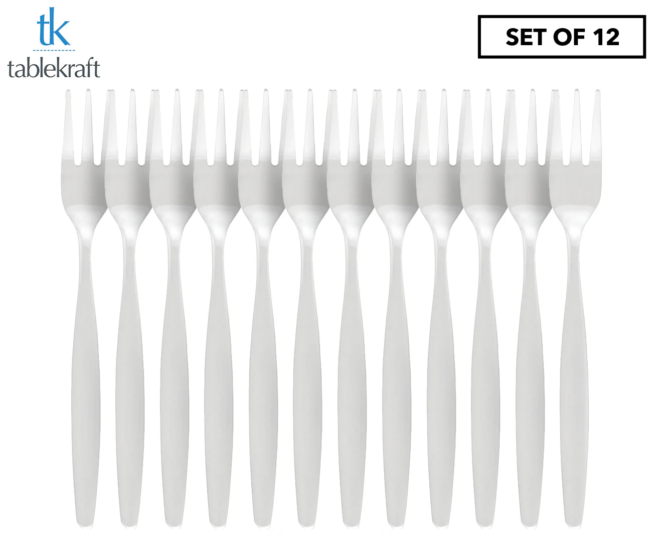 Set of 12 Tablekraft  Atlantis Oyster Forks - Silver