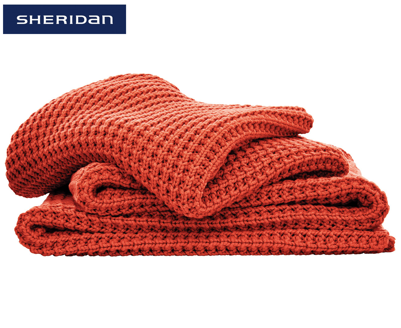 Sheridan Haden 180x150cm Throw Burnt Orange Catchcomau