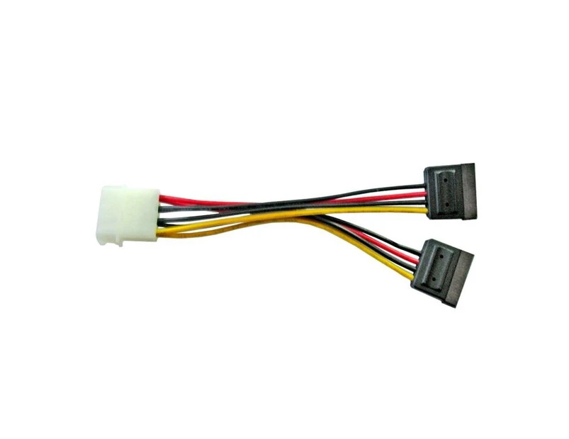 Molex Power Splitter Cable 1 x Molex F to 2 x SATA III 15Pin - 15cm