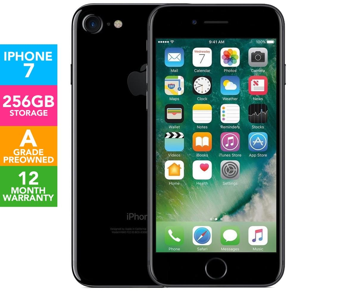Apple iPhone 7 256GB Unlocked - Jet Black - A Grade Pre-Owned 