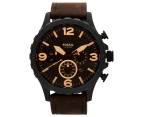 Fossil Men's 50mm Nate Leather Watch - Brown