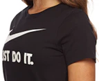 Nike Women's Just Do It Swoosh Crew T-Shirt - Black/White