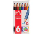 Caran D'Ache Fancolor Water Soluble Pencils Half Length 6Pkg-