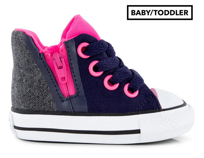 Converse Baby/Toddler Chuck Taylor All Star Sport Zip High Top Shoe - Midnight Indigo/Black/Pink