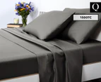 Luxury Living 1500TC Queen Bed Sheet Set - Onyx