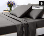 Luxury Living 1500TC Mega King Bed Sheet Set - Onyx