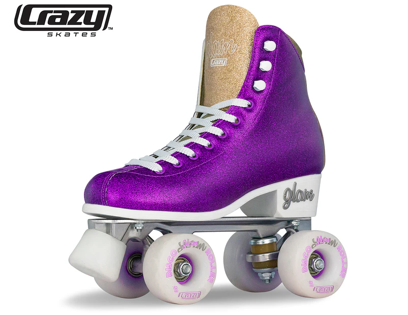Crazy Skates Disco GLAM Roller Skates - Purple Glitter