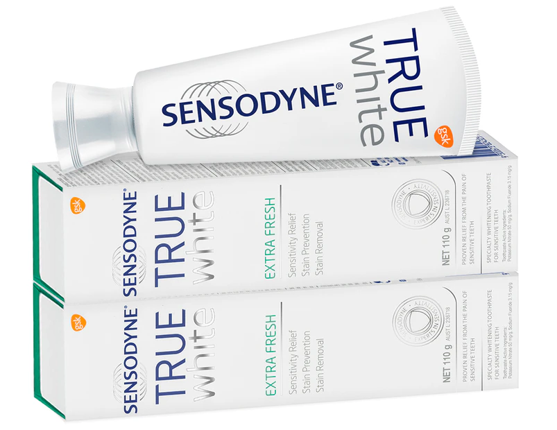 2 x Sensodyne True White Sensitive Extra Fresh Toothpaste 110g
