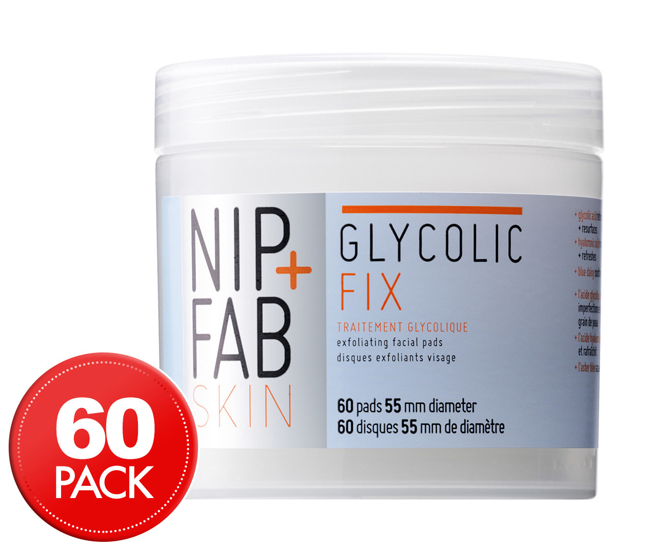 NIP+FAB Glycolic Fix Daily Cleansing Pads 60pk