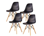 4x Black Eames Replica Retro Dining Chairs Cafe Office Kitchen Chair
