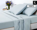 Luxury Living 1500TC King Bed Sheet Set - Pastel Blue