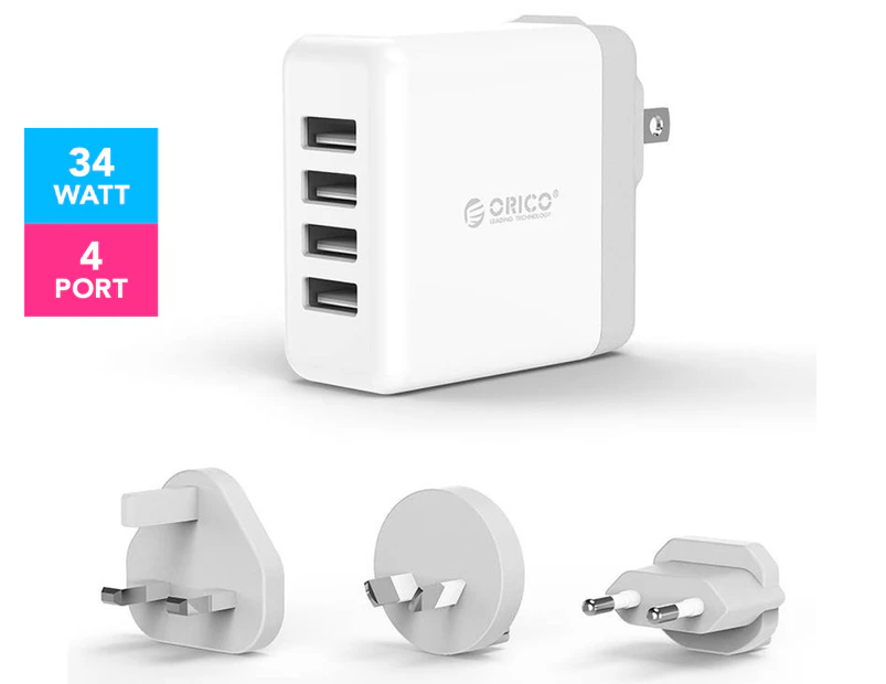 Orico 4-Port Smart Wall Travel Charger - White