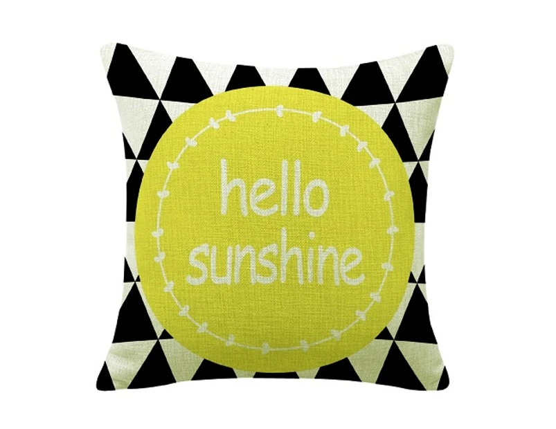 "Hello Sunshine"Cotton&linen Cushion Cover