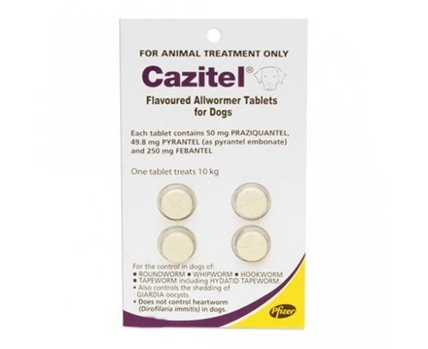 Cazitel Allwormer Tablets for Dogs up to 10 kgs - 4 Tablets Pet Worming Protection